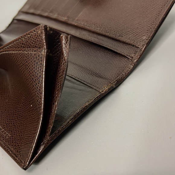 Bally Vintage Brown Embossed Leather Italy Envelope Wallet - Picture 6 of 6